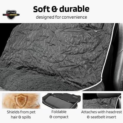 Black, Large Pet Bed Cushion & Car Seat Cover, 52x20x7