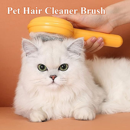 Magic Pet Comb, Pet Hair Cleaner Brush, Pet Grooming Cat and Dog Brush, Self Cleaning Cat Brush, Cat Grooming Brush, Cat Shedding Brush, Cat Brush for Long Hair Cats (Purple)