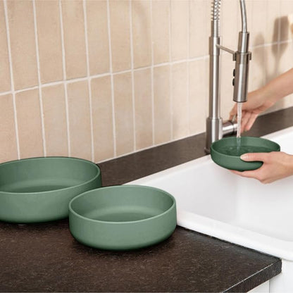 Should We Go? Dog Water Bowl - The Perfect Dish No-Spill Less Mess Non-Tippable Water & Food Bowl, Pure Silicone with Suction Cup Fits 5 Cups 7.5" Across x 2.25" Tall Ideal for All Pets, Medium-Spruce