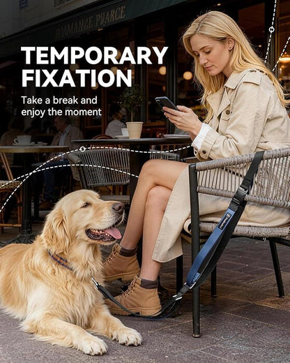 Reinforced Crossbody Dog Leash, 4–6ft Adjustable Multifunction Leash with Dual Padded Handles, Durable Nylon Lead Featuring Solid Metal Clips for Daily City & Park Walking