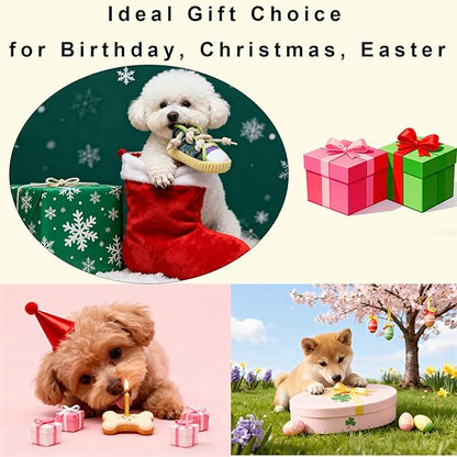 Interactive Squeaky Dog Toy with Jingle Bell - Shoe-Shaped Chew Toy for Puppy Teething, Thickened Laces for Small and Medium Breeds Tug-of-War, Not for Aggressive Chewers (Yello Edge)