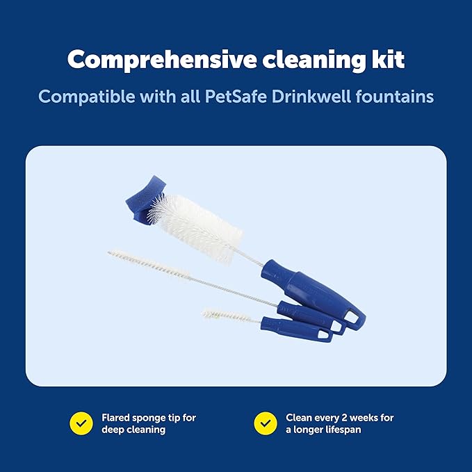 PetSafe Drinkwell Fountain Cleaning Kit - Deep Bowl Cleaning for Hard-to-Reach Areas of Compatible Cat Fountains - Removes Hidden Residue & Maintains Pump Performance