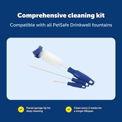 PetSafe Drinkwell Fountain Cleaning Kit - Deep Bowl Cleaning for Hard-to-Reach Areas of Compatible Cat Fountains - Removes Hidden Residue & Maintains Pump Performance