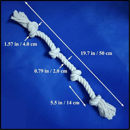 2-Pack 20” Heavy-Duty Dog Rope Toys for Strong Chewers – 4-Knot Tug & Chew Toy for Medium & Large Dogs – Safe, Indoor & Outdoor, Washable Cotton Dental Play Toy