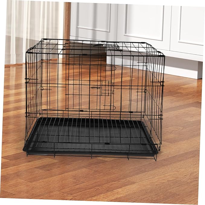 POPETPOP Portable Pet Carrier with Divider Panel Lightweight Wire Cage for Small Medium Dogs for Indoor Outdoor Travel Breathable Design