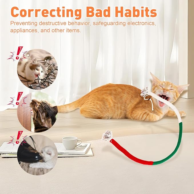 Cat Toys Chew Ropes 3Pcs with Natural Catnip, Safe Teeth Cleaning Toy for Indoor Kittens, Interactive Cat Kitty Toys for All Breeds (27.56 Inches, 3 Bags of Catnip Included)