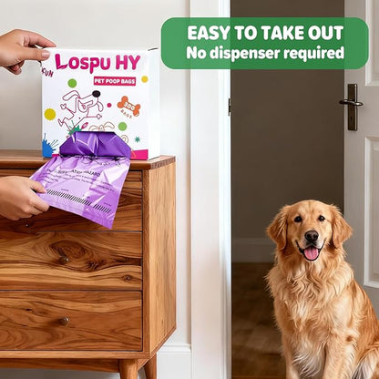 Poop Bags for Dogs, 300 Count Extra Wide Easy Tie Dog Poop Bags with Handles, Extra Thick Leak Proof Pet Waste Bag for Puppy Walking and Cat Litters