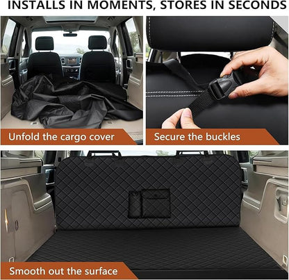 fidozen Universal Cargo Liner for SUV – Waterproof Dog Trunk Mat, Non-Slip Back Seat Protector, Car Bed Cover, Pet Barrier, Rear Liner Accessories for Trucks & Sedans, Universal Fit Trunk Cover