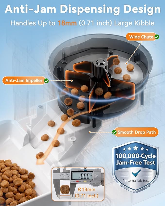 Large Breed Automatic Dog Feeder: 12L/50 Cups with HD 1080P Camera - 5G WiFi Anti-Clog Timed Dog Feeder for Golden Retriever Busy Owners by UTCG