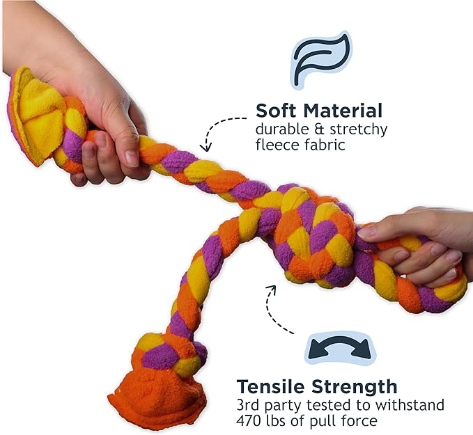 Tall Tails G.O.A.T. Greatest of All Toys Braided Soft Tug Toy for Dogs