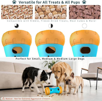 Interactive Dog Puzzle Toys, Treat Dispensing Dog Toy to Keep Them Busy, Boredom Relief, Stepless Adjustable Slow Feeder for Puppy Mental Enrichment, Ideal Gift for Small Medium Large Dogs, Blue