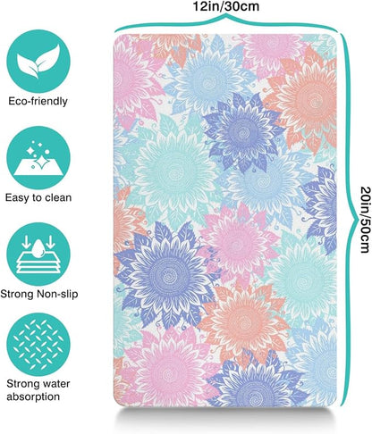 Pet Feeding Mat for Floors Waterproof Dog Mat for Food and Water Absorbent Quick Dry Non Slip mat for Cat Bowls