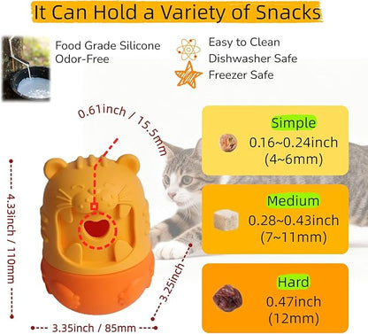 Cat Cognitive Treat Dispensing Dog Enrichment Toy Snuffle Ball,Multi-Functional Puzzle Design,Snuffle Mat & Interactive for Pet Mental Stimulation,Smart (Orange)