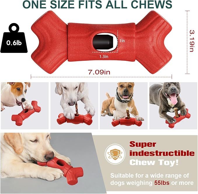 Bully Stick Holder for Large Dogs 55+ lbs – Heavy Duty Chew Toy & Anti-Choking Treat Holder, BPA-Free Adjustable Clamp for Aggressive Chewers, Dishwasher Safe, Promotes Dental Health