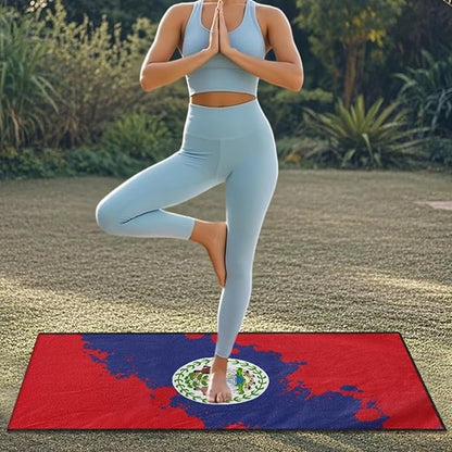 SEANATIVE Flag of Belize Seat Cover Universal Car Sport Towel Seat Cushion Sweat-Absorbent Towel Cloth Suitable for All Seasons Beach Seat Cover Washable