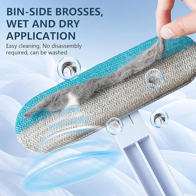 Couch Hair Removal Tool - 4-in-1 Reusable Pet Hair Remover Brush,Multifunctional Long Handle Lint Cleaner for Dogs and Cats,Gentle on Furniture,Washable