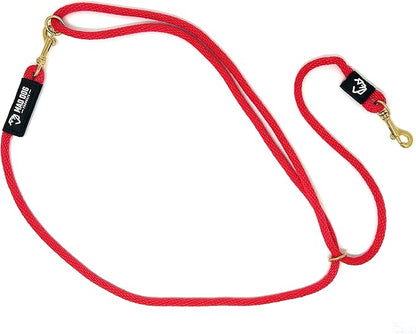 Mad Dog Products Hands Free Clip Dog Leash 3/8" x 10' Red Signature Rope - Made in USA