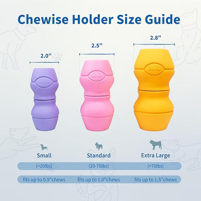 Chewise Bully Stick Holder, Improved Bully Sticks Holder, Ultimate Secure Heavy Duty, BPA-Free Safety Device to Prevent Choking, Fits Various Bully Sticks and Dog Sizes