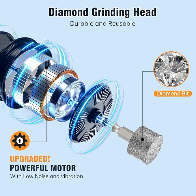 Dog Nail Grinder, 7-Speed Pet Nail Trimmer with LED Light & Sponge Dust Collector, Quiet and Low-Vibration, Painless Paws Grooming for Large Medium Small Dogs, Include Storage Bag