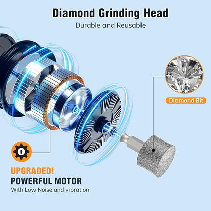 Dog Nail Grinder, 7-Speed Pet Nail Trimmer with LED Light & Sponge Dust Collector, Quiet and Low-Vibration, Painless Paws Grooming for Large Medium Small Dogs, Include Storage Bag