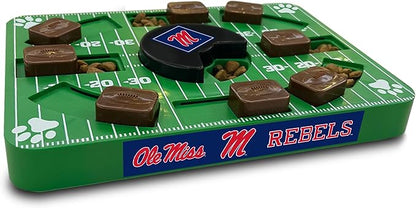Pets First NCAA Mississippi OLE Miss Rebels Puzzle Toy, Puzzle Treat Dog Toy, Interactive Dog Treat Toy, Dog Puzzle