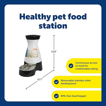 PetSafe Healthy Pet Food Station - Automatic Indoor Gravity Cat & Dog Feeder - Space-Saving Self Feeder - Easy to Clean - Medium - Up to 4 lb Kibble Capacity