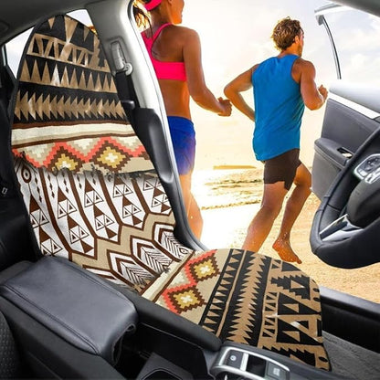 Coldinair Native Aztec Geometric Waterproof Towel Car Seat Cover Front Seats Only for Post,Sports for Workout,Beach,Hiking,Non-Slip Bucket Seat Protector Universal Fits for Cars,Van,Truck,SUV,Sedan