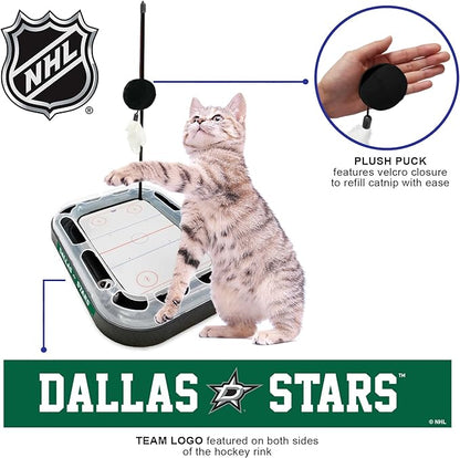Pets First NHL Dallas Stars Hockey Field Scratching Cat Toy with Interactive Cat Ball Bell and Tracks