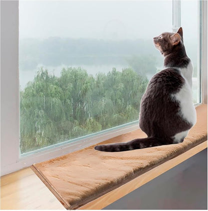 Soft Cat Window Sill Dog Pad Perch,Fluffy Windowsill Dog Pet Mat Pillow Seat Bed, Cat Pet Cushion for Window Sill Mat (Coffee, 12"x35")