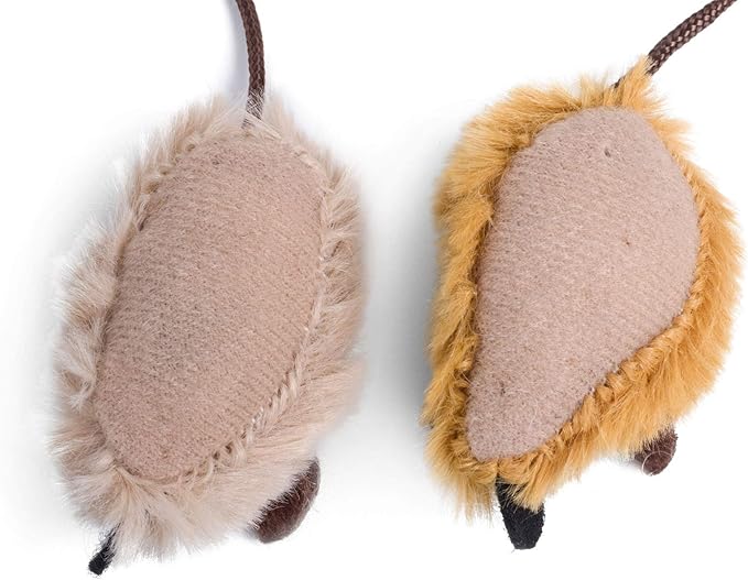 Petface Feather Tail Mice Cat Toy, Pack of 2