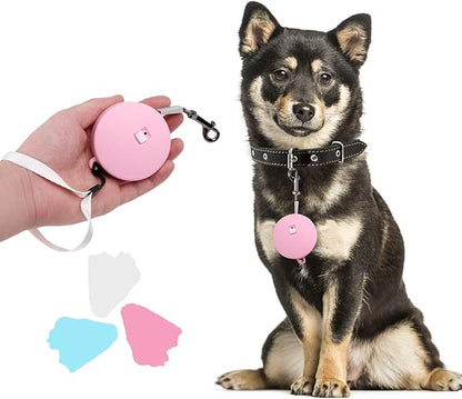 Retractable Dog Leash for Small and Medium Dogs up to 22lbs with 9.8ft Strong Nylon Tape, Hands Free, Portable and Lightweight Leash with Wrist Strap, One-Hand Brake, Tangle Free (Pink)