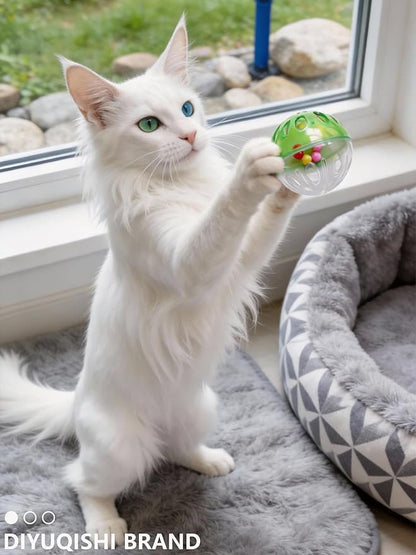 10 Colorful PP Cat Toys Balls for Indoor Kitten, Interactive Chase and Bite Toys for All Kittens and Cats (1.5'' - 2.2'')