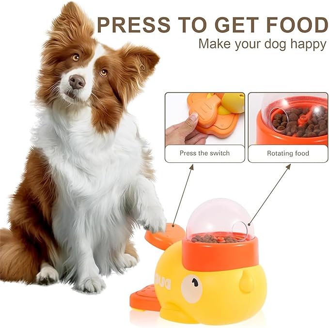 Rubber Duck Treat Dispenser, Rubber Duck Treat Toy for Dogs, Ducks Cat Treat Dispenser, 2-in-1 Dog Interactive Slow Feeder & Puzzle Toy for Dogs (White)
