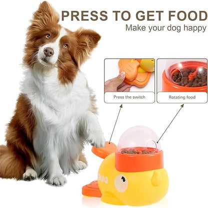 Rubber Duck Treat Dispenser, Rubber Duck Treat Toy for Dogs, Ducks Cat Treat Dispenser, 2-in-1 Dog Interactive Slow Feeder & Puzzle Toy for Dogs (White)