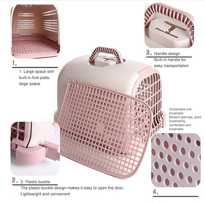 Pet Carrier: Hard-Sided Small Animal Carrier for Tiny Dog Breeds, Blue Kennel for Quick Trips 49 * 28 * 33CM,C