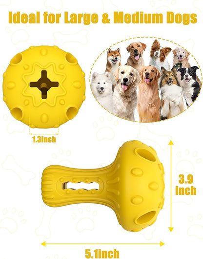 Dog Chew Toys for Aggressive Chewers, Rubber Treat Dispensing Stimulation Toy to Keep Them Busy, Durable Interactive Enrichment Puzzle Toy for Medium Large Breed Dogs