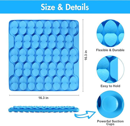 Silicone Snuffle Mat for Large Dogs, Dog Extra Large Lick Mat Slow Feeder with Suction Cups, Interactive Dog Puzzle Feeder Sniff Mat Foraging Mat for Smell Training Slow Eating, XXL Blue