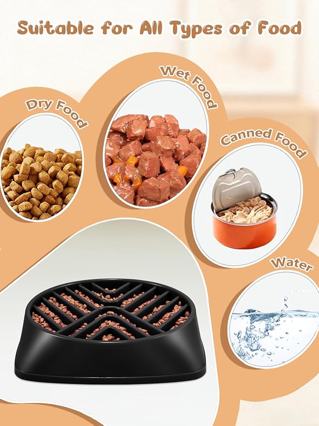 KASBAH Slow Feeder Dog Bowls Large Breed, 5 Cups Capacity for Wet & Dry Food, Puzzle Maze Bowl for Fast Eaters, Non-Slip Base, BPA Free, Helps Prevent Bloat and Aid Digestion