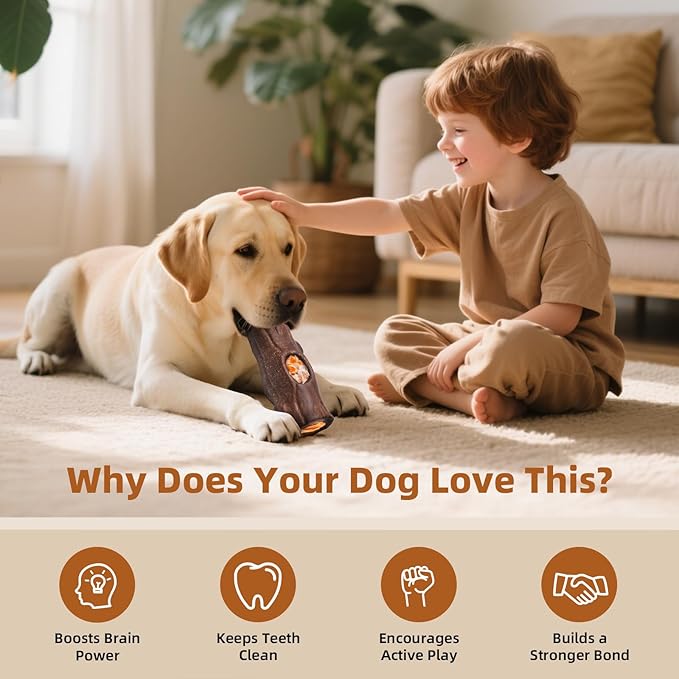 2 Pack Dog Toys for Aggressive Chewers, Interactive Indestructible Dog Toys with Frozen Treat Function, Durable Dog Puzzle Toy for Large & Medium Dogs, Reduces Anxiety, Green & Brown