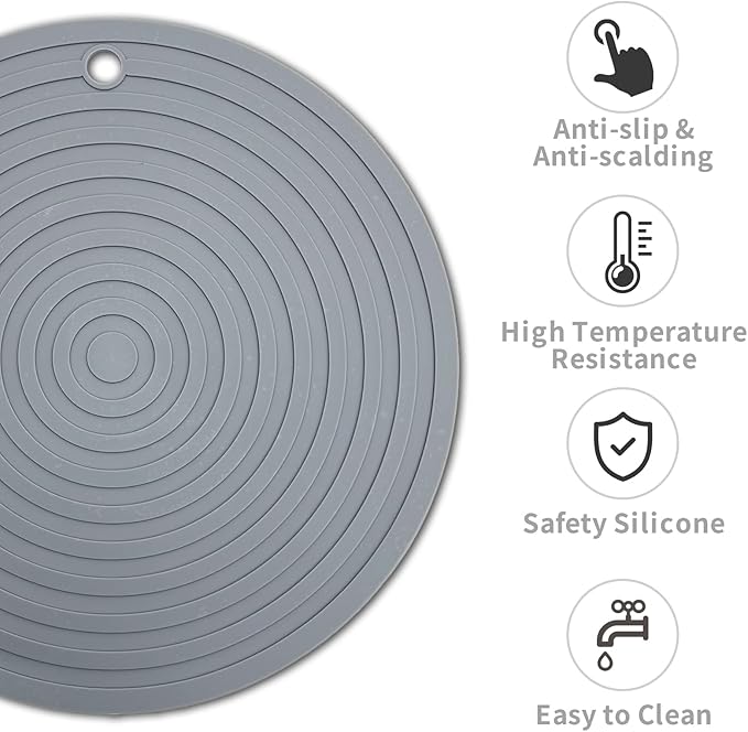 Fhiny 3PCS Silicone Pet Food Mat, 9.5" Round Waterproof Non-Slip Dog Cat Bowl Placemat Preventing Feed and Water Overflow Suitable for Medium Small Bowl Dish Plate for Small Animals Protect Floor