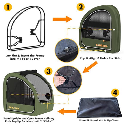 PAWZIDEA 3-in-1 Dog Stroller for Large Dogs with Detachable Carrier, 45% Extra Tall Dog Car Crate up to 100lb Sit Upright, Foldable Pet Stroller for 2 Medium Dogs All-Terrain Jogger, Adjustable Handle