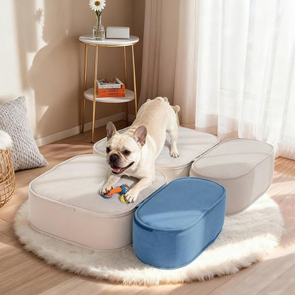 Dog Stairs for Small Dogs 17.7" H,2 in 1 Dog Steps for High Bed Couch 3-Step Pet Stairs for Dogs to Get On Bed,High Density Foam Non-Slip Pet Ramp for Puppy Older Cat