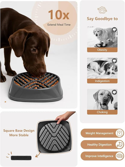 KASBAH Slow Feeder Dog Bowls Large Breed, 5 Cups Capacity for Wet & Dry Food, Puzzle Maze Bowl for Fast Eaters, Non-Slip Base, BPA Free, Helps Prevent Bloat and Aid Digestion