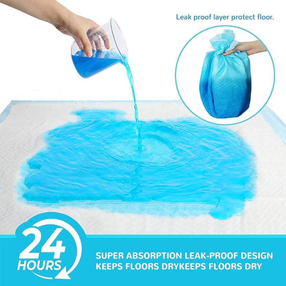 120-Count Extra Large Dog Pee Pads Puppy Pads XL, Thicker Design for Super Absorbent and Leak Proof Dog Pads, Disposable Potty Training Pads for Dogs, 28x34 Inches (Blue)