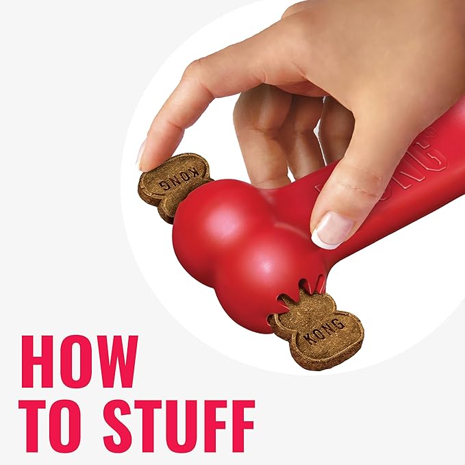 KONG Goodie Bone - Classic Durable Natural Rubber Dog Bone, Supports Mental Engagement - Treat Dispensing - Red - for Large Dogs