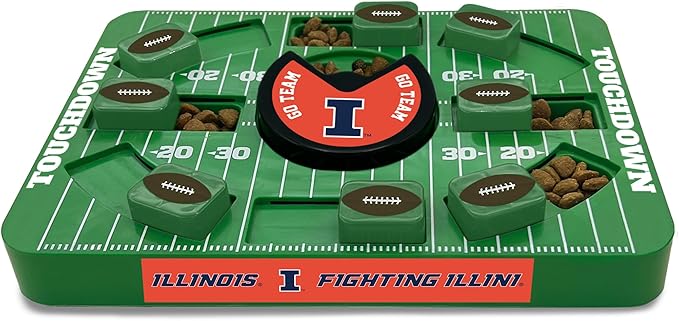 Pets First NCAA Illinois Large Puzzle Toy, Interactive Treat Dispenser, Slow Feeding Toy for Dogs, New Large Size