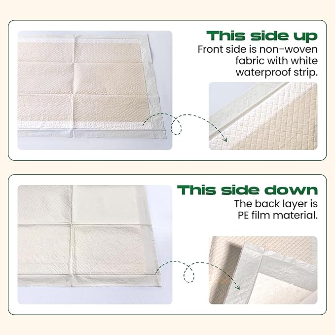Puppy Pads 100 Count Small 22x22in Bamboo Training Pads Deodorizing Leakproof Quick Drying Dog Pee Pads Super Absorbent Disposable Pee Pads for Dogs Puppies, Doggie, Cats, Rabbits