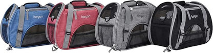 Coastal Pet Bergan Comfort Carrier - Breathable Travel Carrier for Dogs & Cats - Black & Grey, 16" x 8" x 11"