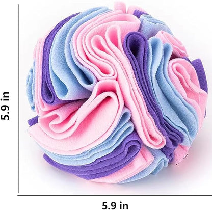 Pet Sniffing Ball,Snuffle Ball Dog Puzzle Toys Treat Ball for Large Medium Small Dogs Machine Washable (Color of Macaron)