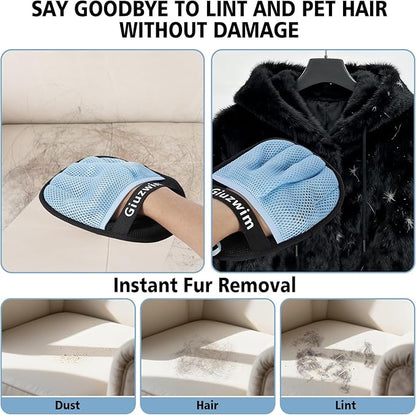 Pet Hair Removal Glove,Upgraded Five-Finger Electrostatic Pet Hair Removal Gloves,Cat and Dog Hair Removal Device,Cat Beauty Gloves,Suitable for Sofa&Furniture&Clothing Magic Brush (2PCS)